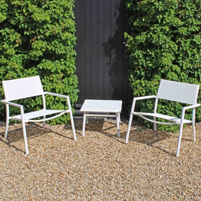 Maiori Design  NC Four Seat Aluminium Outdoor Sofa Set with Sling in Matt White