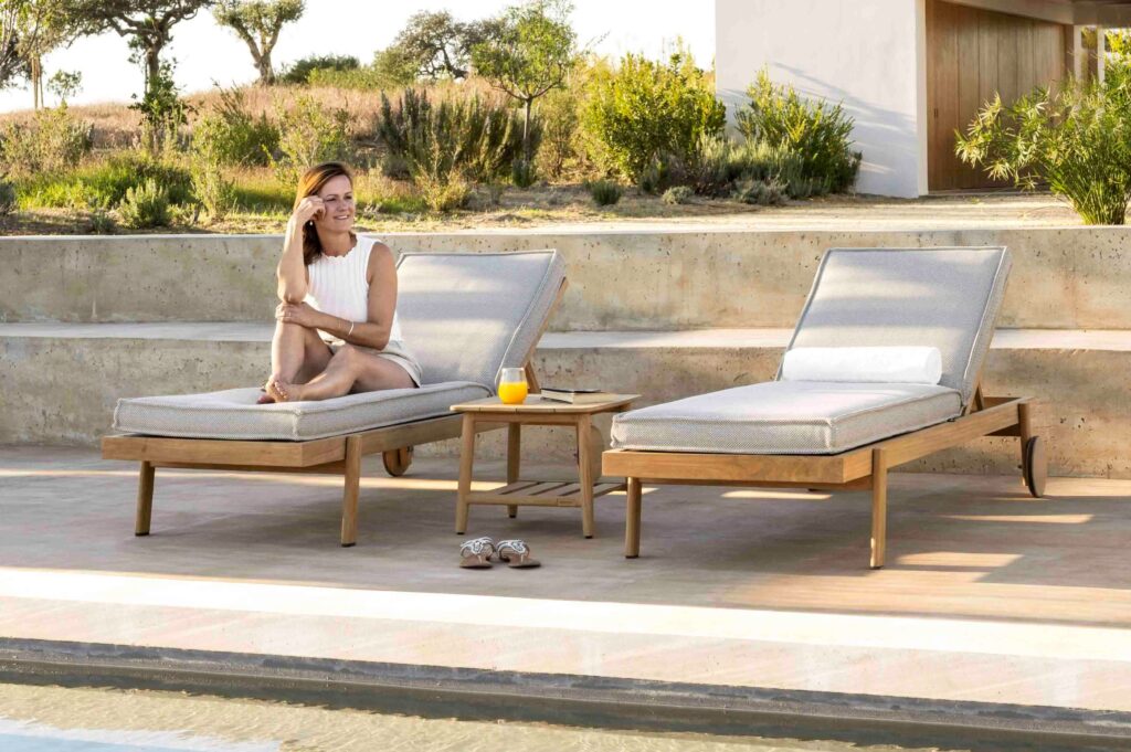 Jardinico Noa Teak Sun Lounger with Adjustable back