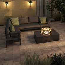 Load image into Gallery viewer, Oslo Grey Aluminium Corner Sofa Group with Rectangular Gas Fire Pit Table / Charcoal
