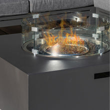 Load image into Gallery viewer, Oslo Grey Aluminium Corner Sofa Group with Rectangular Gas Fire Pit Table / Charcoal
