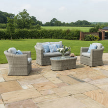 Load image into Gallery viewer, Oxford Grey Rattan Four Seat Garden Sofa Set- Two seat sofa and two armchairs 
