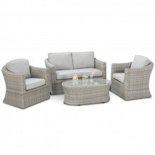Load image into Gallery viewer, Oxford Grey Rattan Four Seat Garden Sofa Set- Two seat sofa and two armchairs 
