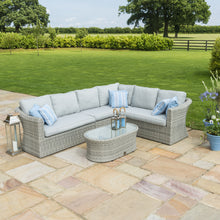 Load image into Gallery viewer, Oxford Grey Rattan Large L shape Corner Garden Sofa Set with Coffee Table
