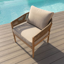 Load image into Gallery viewer, Porto Five Seat Contemporary Wooden Garden Sofa Set with Rope weave detailing
