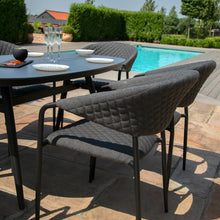 Load image into Gallery viewer, Pebble Charcoal All weather Six Seat Oval Garden Dining Set
