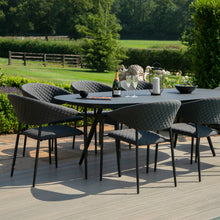 Load image into Gallery viewer, Pebble Charcoal All weather Eight Seat Oval Garden Dining Set MAze
