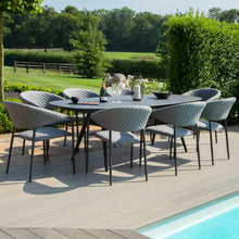 Load image into Gallery viewer, Pebble Grey All weather Eight Seat Oval Garden Dining Set

