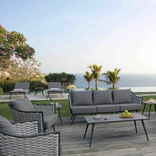 Load image into Gallery viewer, Skyline Design Serpent Metal Outdoor Sofa Set with Rope weave detailing

