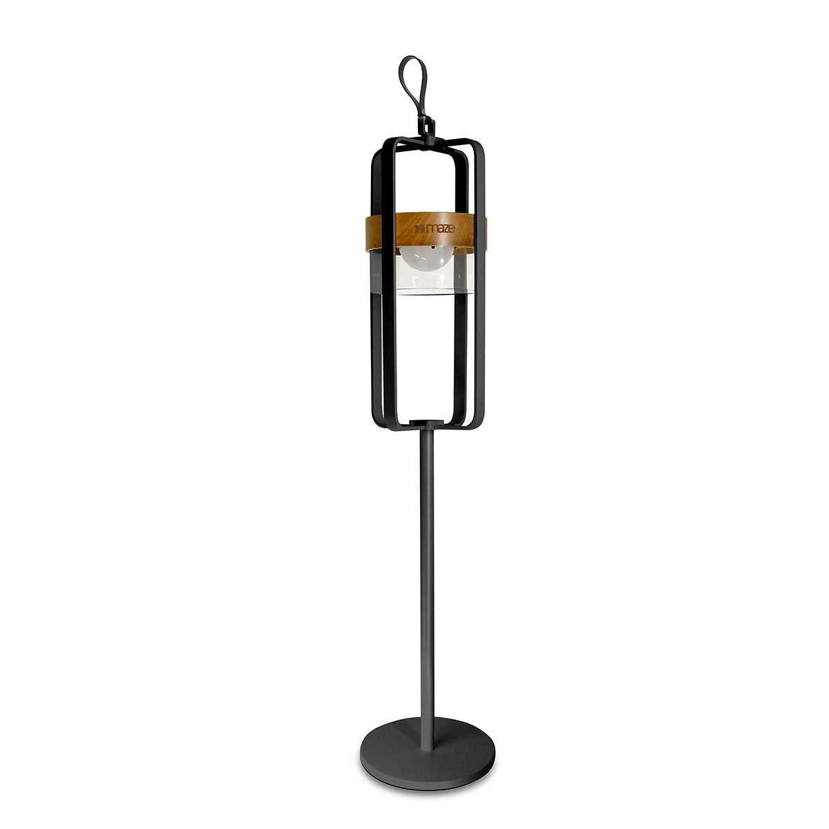 Satellite Outdoor Modern Charcoal Solar Light With Stand Large