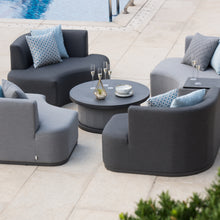 Load image into Gallery viewer, Snug All Weather Contemporary Modular Fabric Garden Sofa Set with Raising Stone Spray Stone Tempered Glass table
