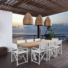 Load image into Gallery viewer, Skyline Design Venice White Eight Seat Rectangular Outdoor Dining Set with Alaska Teak Table top
