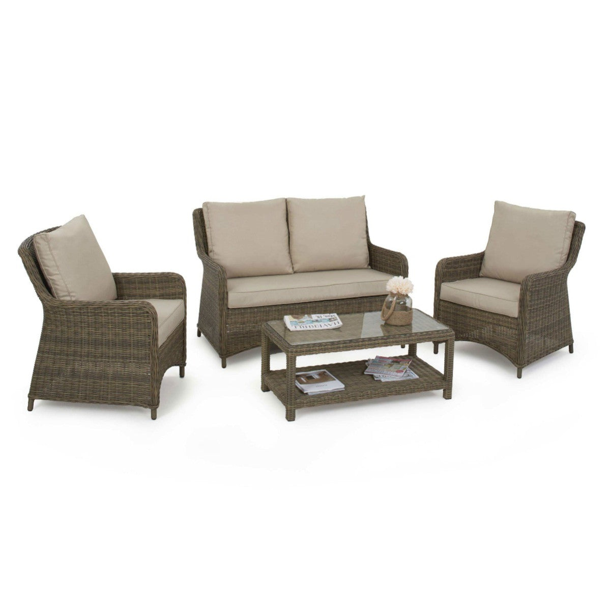 Winchester Heritage Square Four Seat Rattan Garden Sofa Set