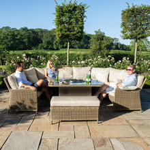 Load image into Gallery viewer, Winchester Rattan Royal U Shaped Sofa Set with LPG Gas Fire Pit Table
