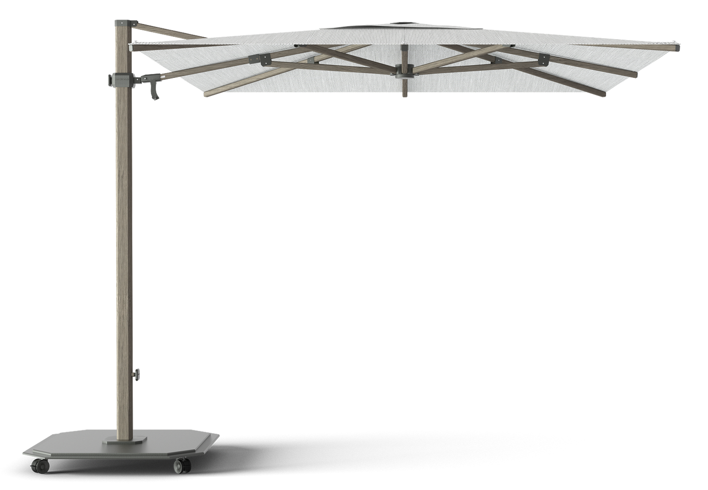 Carectere JCP-302 Square 2.6m x 2.6m Cantilever Parasol with Wheeled 158kg Parasol Base