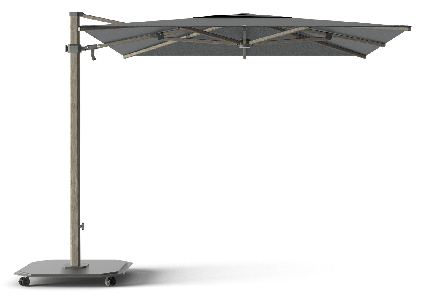 Carectere JCP-302 Square 2.6m x 2.6m Cantilever Parasol with Wheeled 158kg Parasol Base