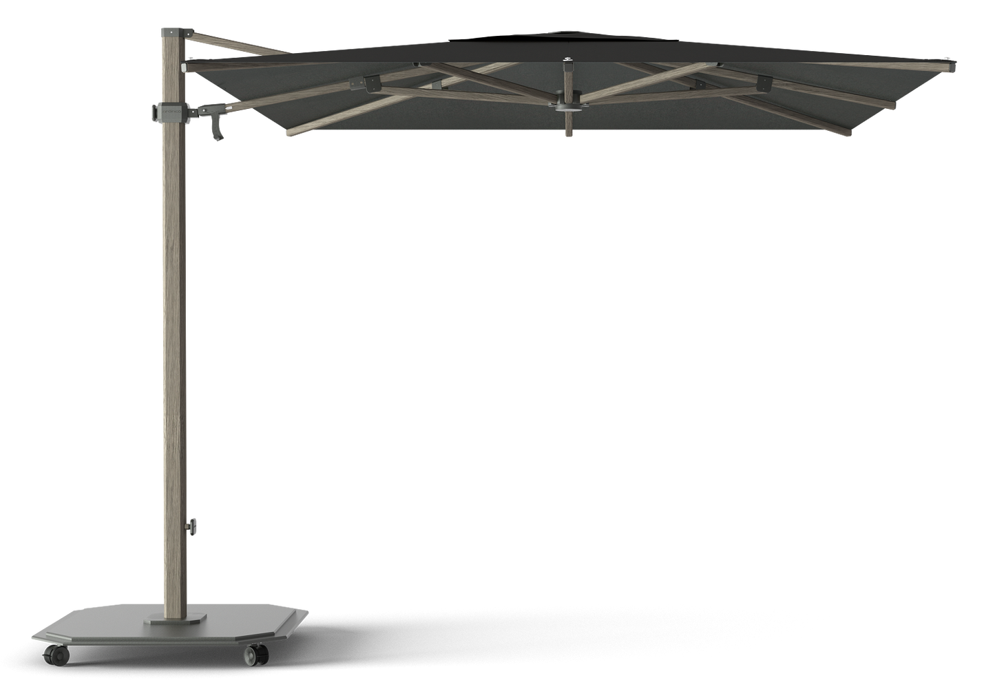 Carectere JCP-302 Square 2.6m x 2.6m Cantilever Parasol with Wheeled 158kg Parasol Base