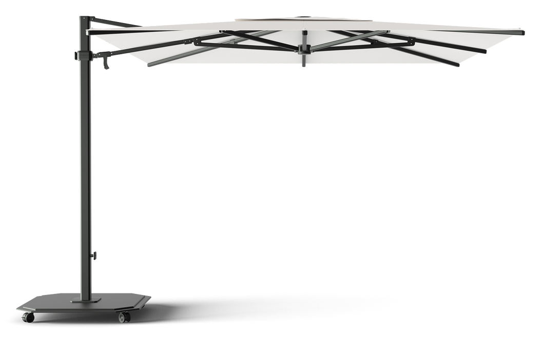 Carectere JCP-301 Commercial 3m x 3m Square Cantilever Parasol with Wheeled 158kg Parasol Base