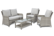 Load image into Gallery viewer, Oxford Grey Rattan Heritage Four Seat Square Garden Sofa Set
