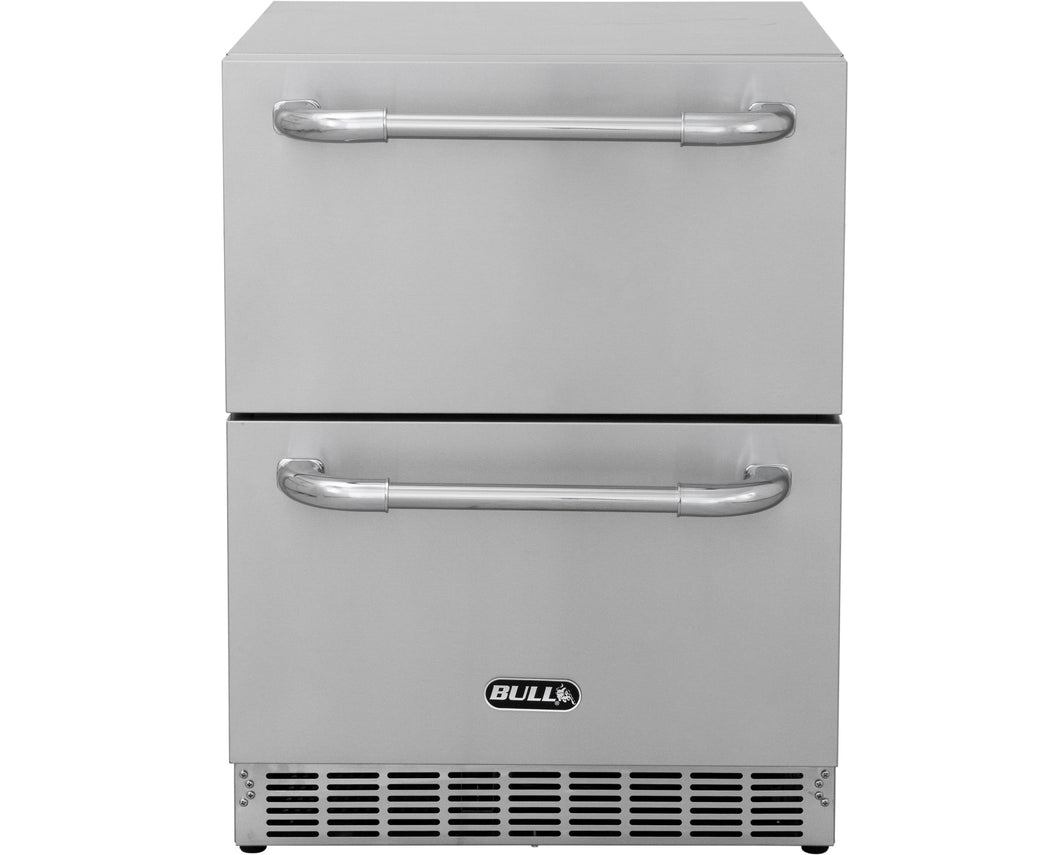 BULL Premium Double Drawer Outdoor Rated Stainless Steel Refrigerator