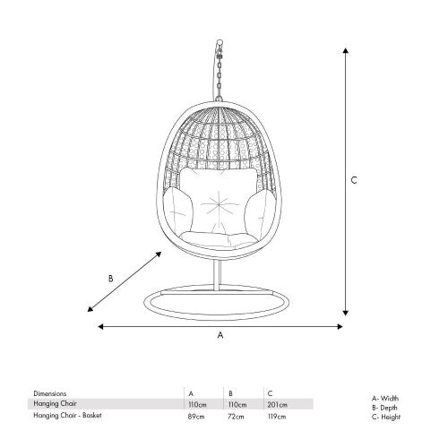 Luxury Hanging Rattan Egg Chair with Frame