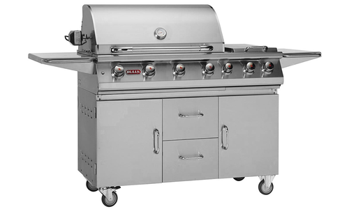 BULL 7 Burner natural Gas BBQ With Double Side Burner Cart and Rotisserie with FREE Cover 