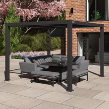 Load image into Gallery viewer, Aluminum Louvered roof Gazebo Pergola Grey Frame 3m x 3m
