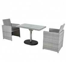 Load image into Gallery viewer, Wensum Grey Rattan Compact Balcony Two Seat Garden Bistro Set
