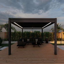 Load image into Gallery viewer, Aluminum Grey Pergola Gazebo with Louvered Roof 3m x 4m Frame
