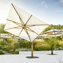 Load image into Gallery viewer, Jardinico Carectere JCP-501 Multi Arm Centre Pole Commercial Giant parasol with BaseThe Jardinico Caractere JCP-501 Multi Arm Centre Pole Commercial Giant parasol with Base is the perfect model for the hospitality industry. With four separate 300 x 300 cm outdoor umbrellas on one central pole, this model provides a total of 40 m² of shade. Each umbrella is height adjustable and can be opened individually for maximum convenience.
