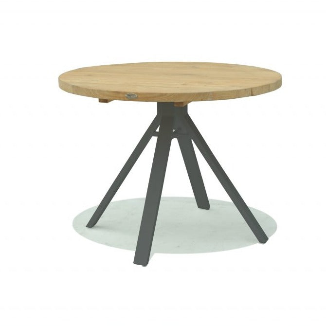 Skyline Design Teak Alaska Round 100cm With Powder coated Metal Base