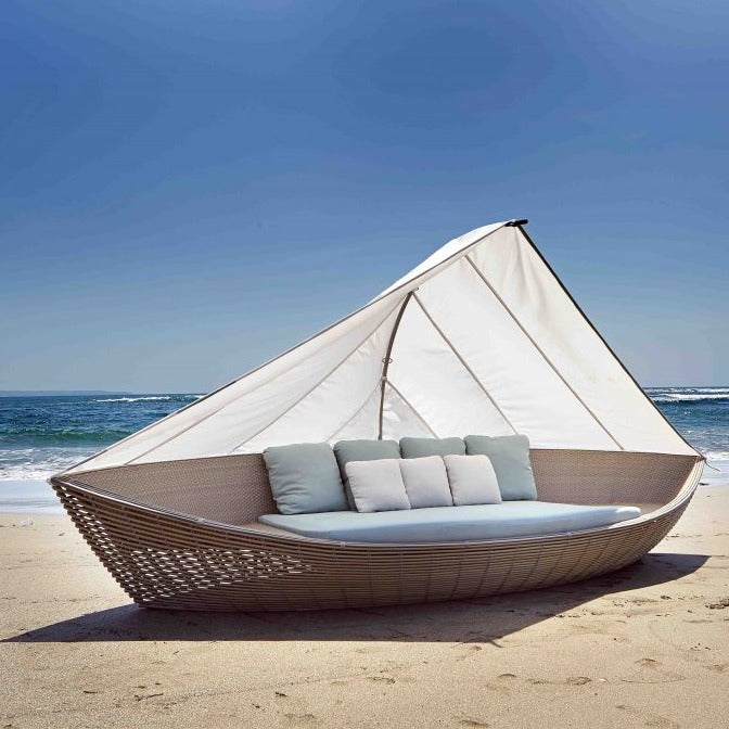 Skyline Design Rattan The Boat Daybed with Canopy SPECIAL ORDER ITEM