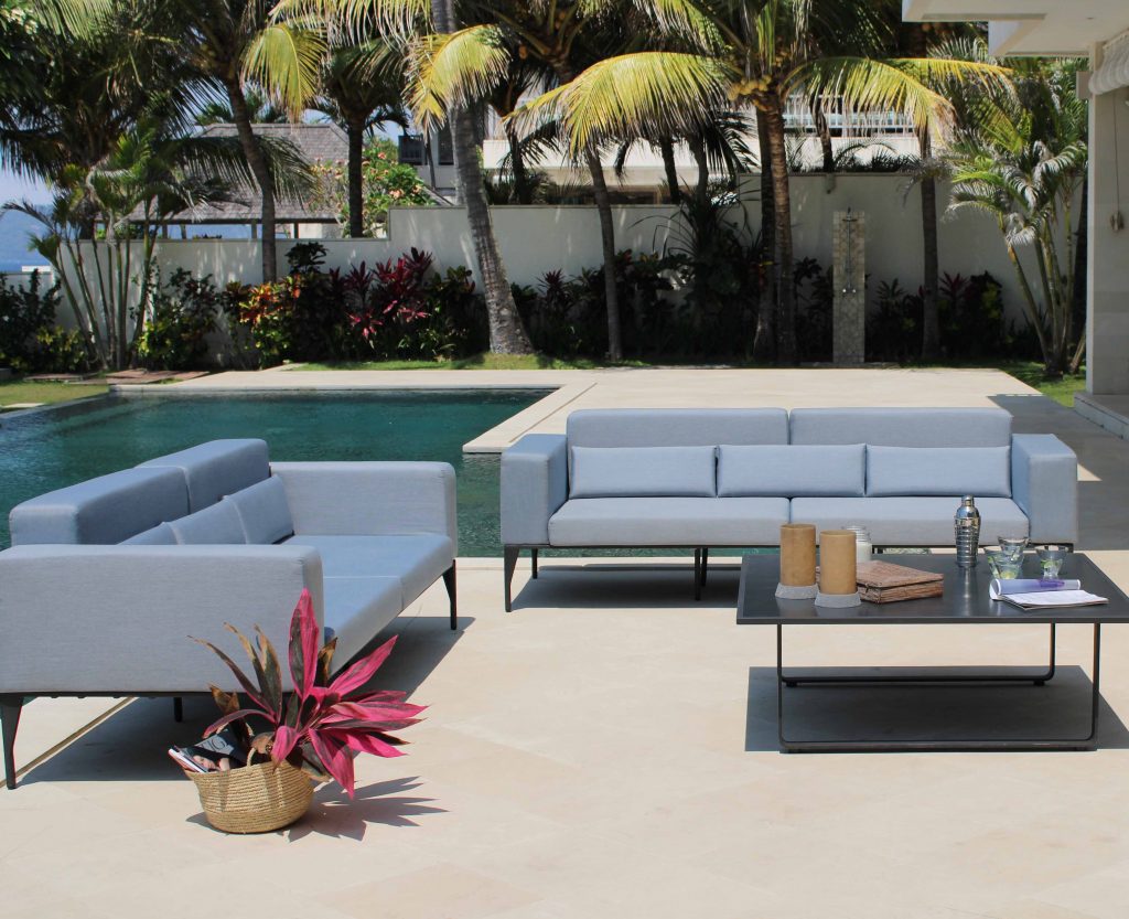 Black Friday Special Designer Range Brenham Large outdoor Sofa Set with Panama Cloud Cushions