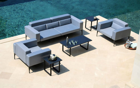 Black Friday Special Designer Range Brenham Large outdoor Sofa Set with Panama Cloud Cushions