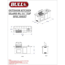 Load image into Gallery viewer, Bull ODK Prefabricated BBQ Outdoor Kitchen - Angus with Solid Gres Base 243CM X 79CM
