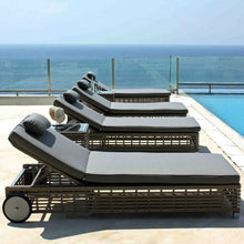 Load image into Gallery viewer, Skyline Design Castries Rattan Sunlounger with Wheels and Adjustable back
