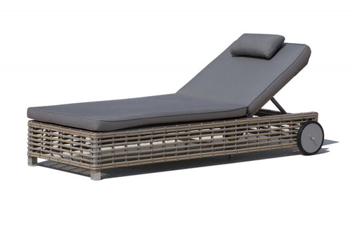 Skyline Design Castries Rattan Sunlounger with Wheels and Adjustable back