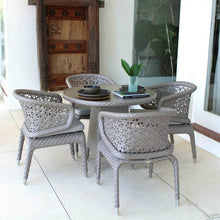 Load image into Gallery viewer, Skyline Design Journey Outdoor Silver Rattan Four Seat Round Dining Set With Tivoli Table
