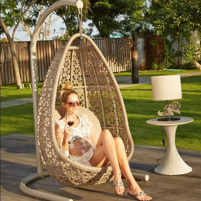 Skyline Design Journey Rattan Hanging Garden Chair with Frame