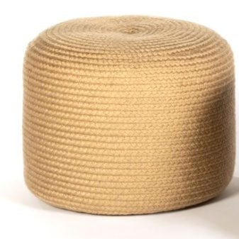 Skyline Design Jute Large Round Outdoor Pouf Stool