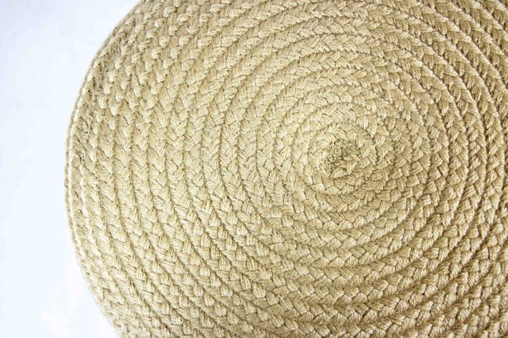 Skyline Design Jute Large Round Outdoor Pouf Stool