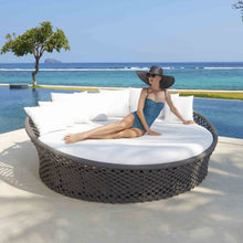 Load image into Gallery viewer, Skyline Design Kona Metal Outdoor Round Daybed with Open Rope Weave Detailing
