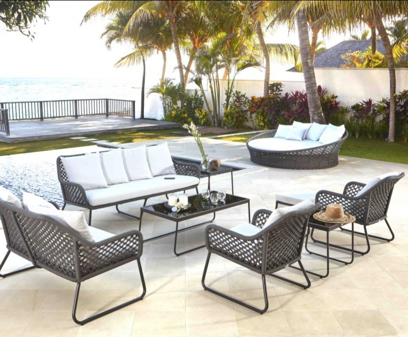 Skyline Design Kona Rope Weave Large Seven Seat Garden Sofa Set with Rope Weave Detailing 