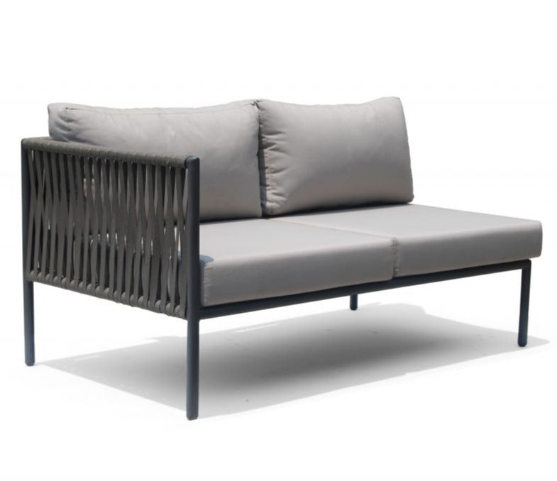 Skyline Design Kitt Modular Left Metal Outdoor Love Seat Sofa 