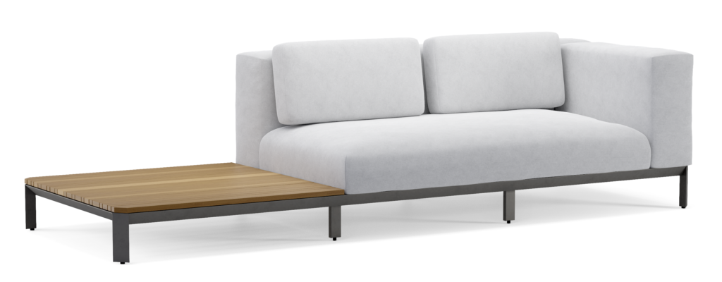 Skyline Design Mauroo Modular Left Chaise Lounge with Table- Colour Options