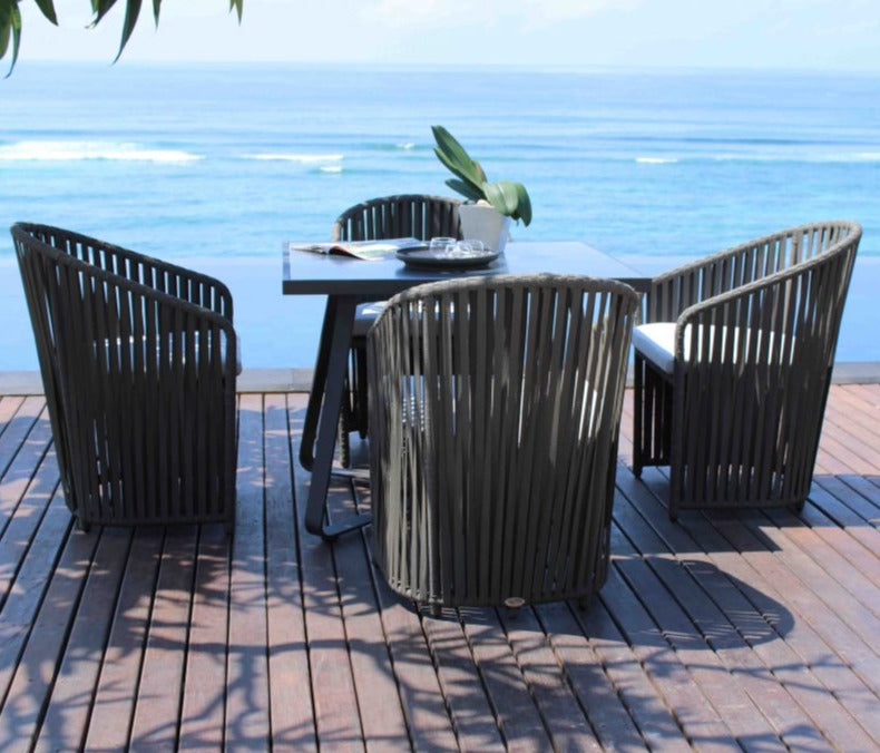 Skyline Design Milano Four Seat Aluminium Square Garden Dining Set