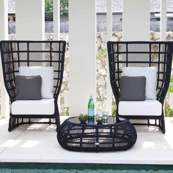 Skyline Design Black Rattan High Spa Lounging Chair