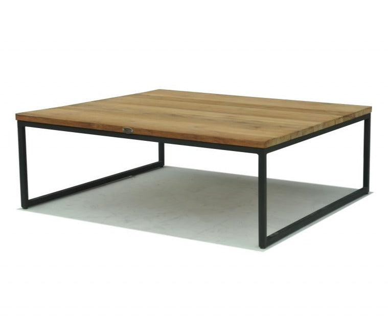 Skyline Design Nautic Square 120 x 120 Outdoor Metal Coffee Table with Teak Top