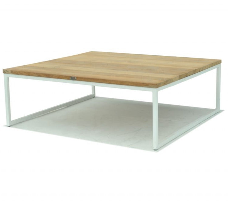 Skyline Design Nautic Square 120 x 120 Outdoor Metal Coffee Table with Teak Top