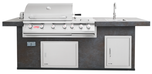 Bull ODK Prefabricated BBQ Outdoor Kitchen - Bull 7 Burner 243cm x 79cm