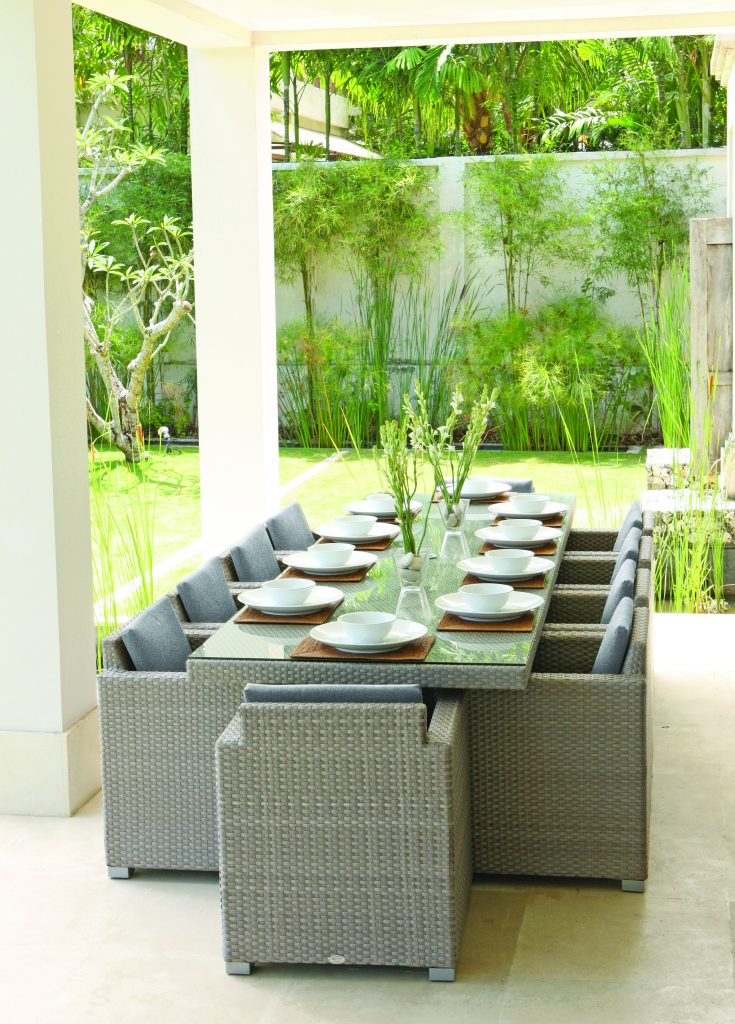 Skyline Design Pacific Rattan Rectangular 330 x 100cm Rattan Garden Dining Table